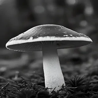 mushroom black and white