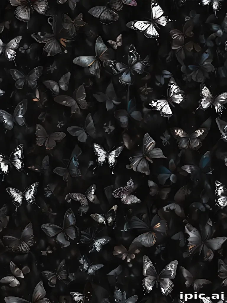 black wallpaper butterfly