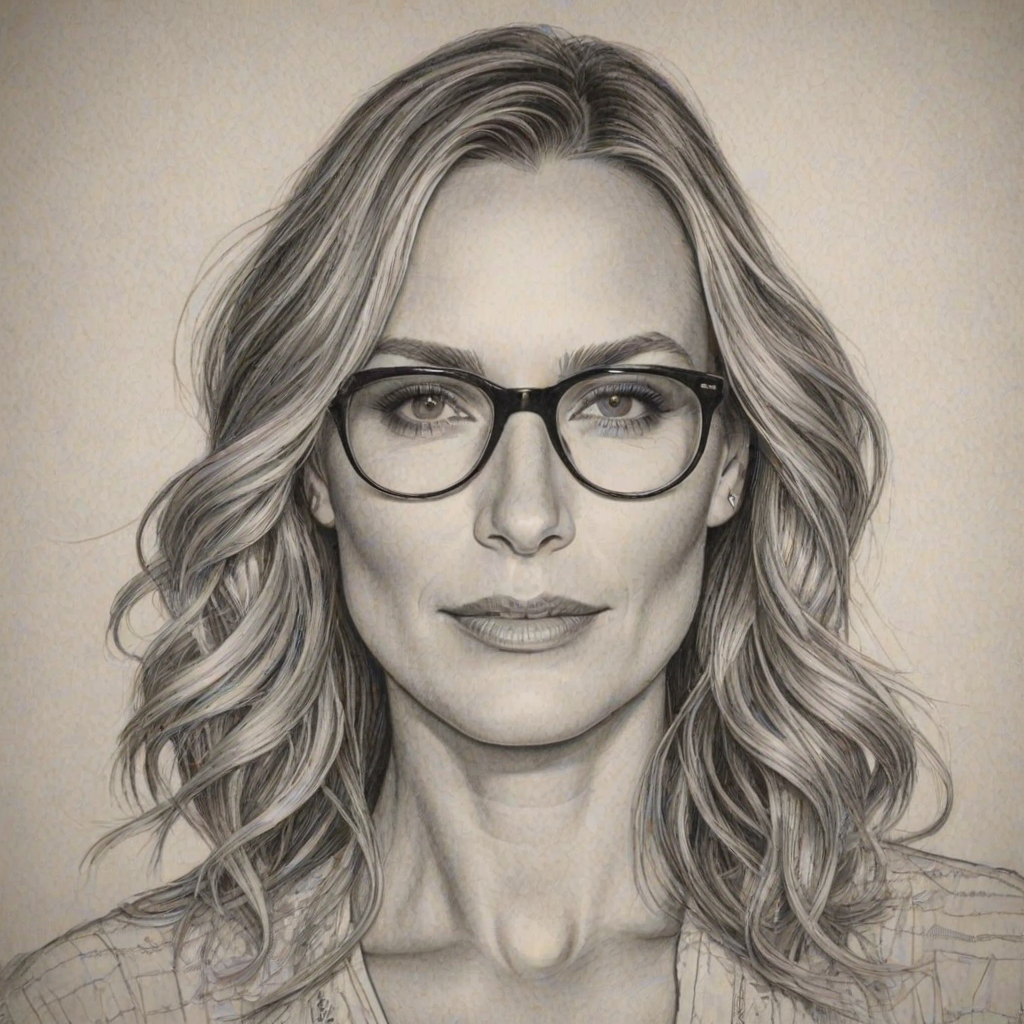 Enticing Molly Sims, pencil sketch, portrait of Superb woman 1924s in glasses, hair style beatnik, outline, clear lines, fine lines, 8k