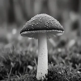 mushroom black and white