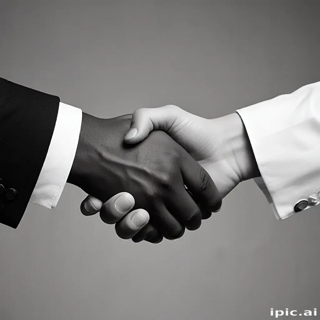 handshake black and white