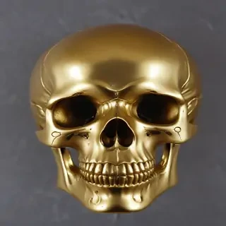 transparent gold skull