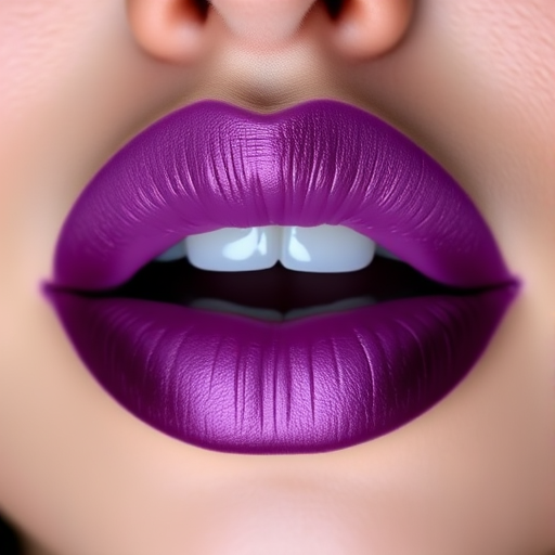 Dramatic "Ombre Twilight" lips transitioning from deep purple to lavender, expertly blended for a captivating gradient effect
