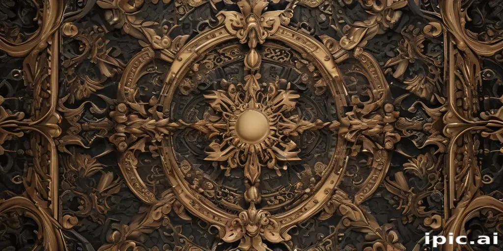 Intricate Design of Ornate Decoration with Floral Patterns and Central ...