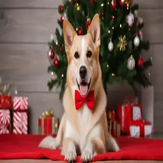dog christmas background