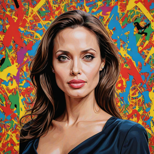 A pop art piece of angelina jolie