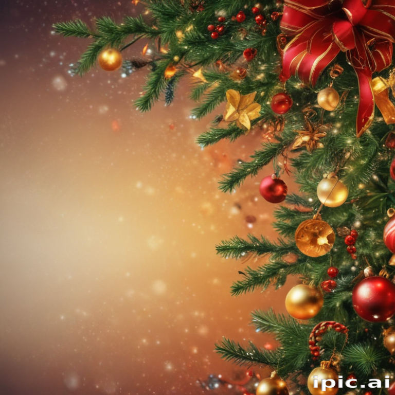 A Festive Christmas Tree Adorned with Colorful Ornaments and Shimmering ...