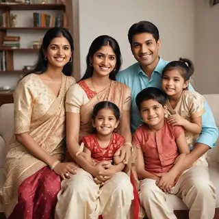 happy indian family