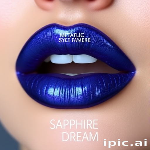 Striking "Sapphire Dream" metallic liquid lipstick creates a bold, jewel-toned statement look. This long-wearing formula features ultra-fine metallic pigments that provide intense color payoff and a high-shine finish. The unique, flexible applicator ensures even coverage and precise application, allowing for easy creation of crisp, clean lines.