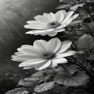 flower images black and white