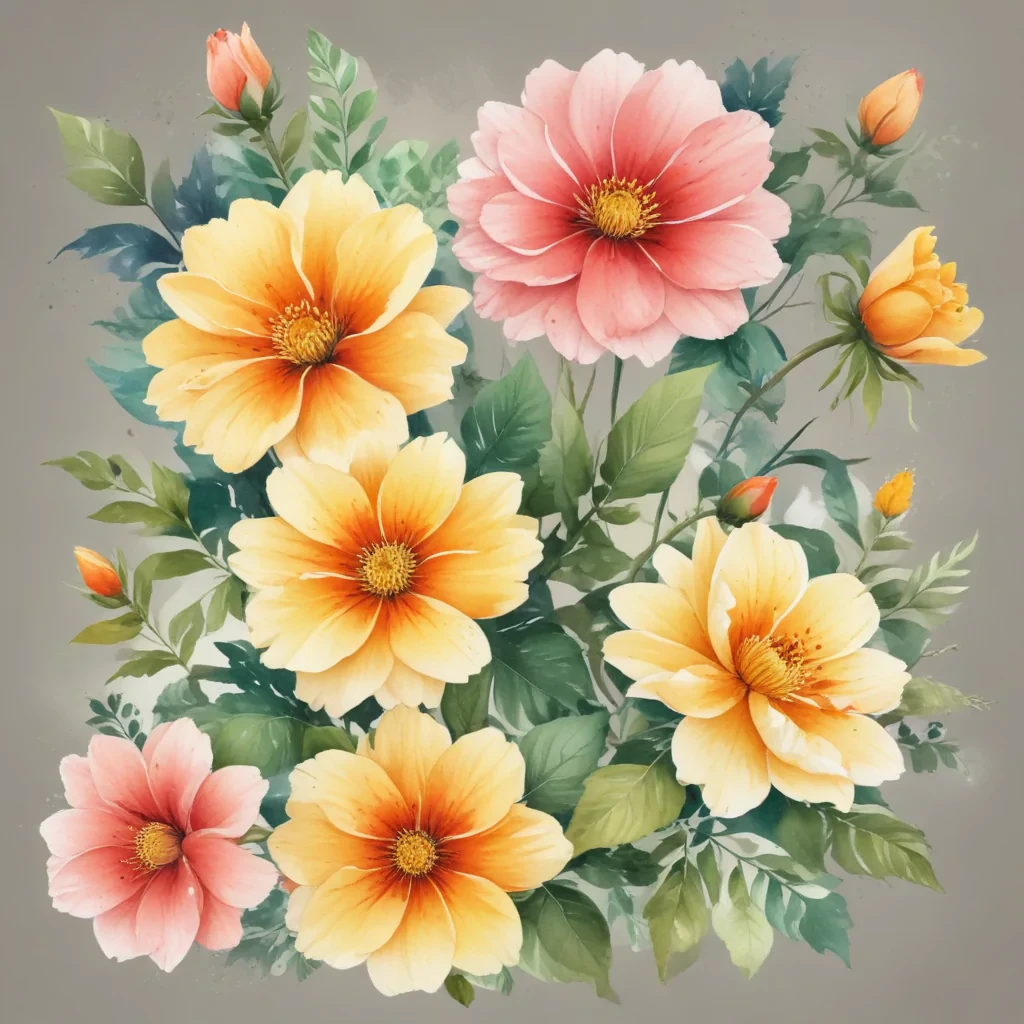 clipart watercolor flowers