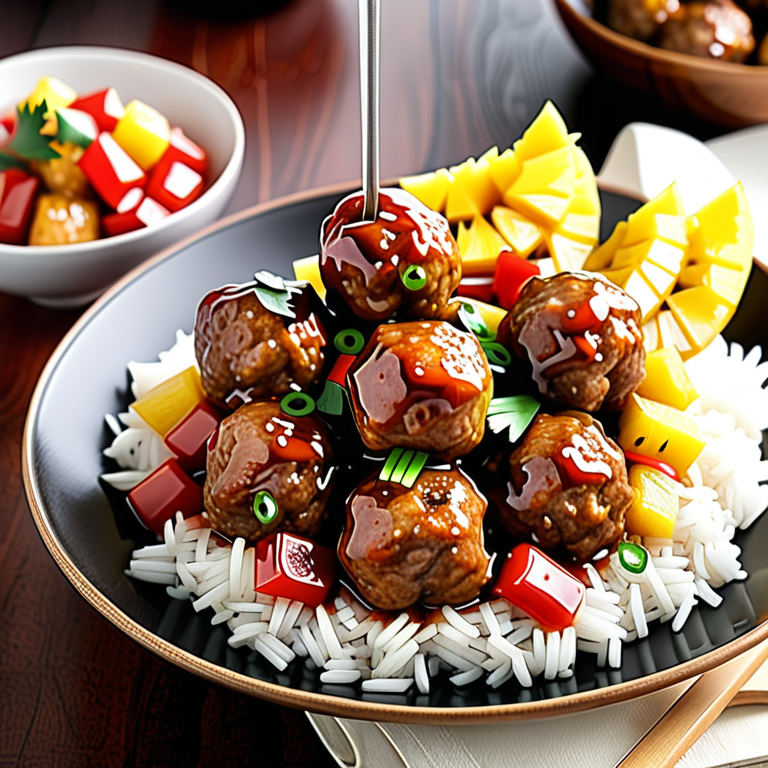 sweet and sour pork meatballs with pineapple