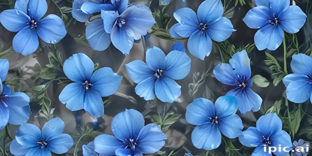 transparent blue flowers
