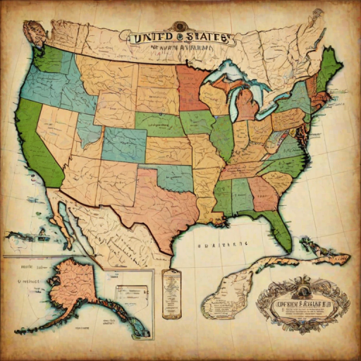 map of united states with states