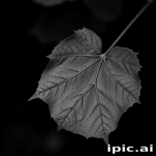 leaf in black and white