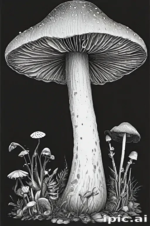 mushroom clip art black and white