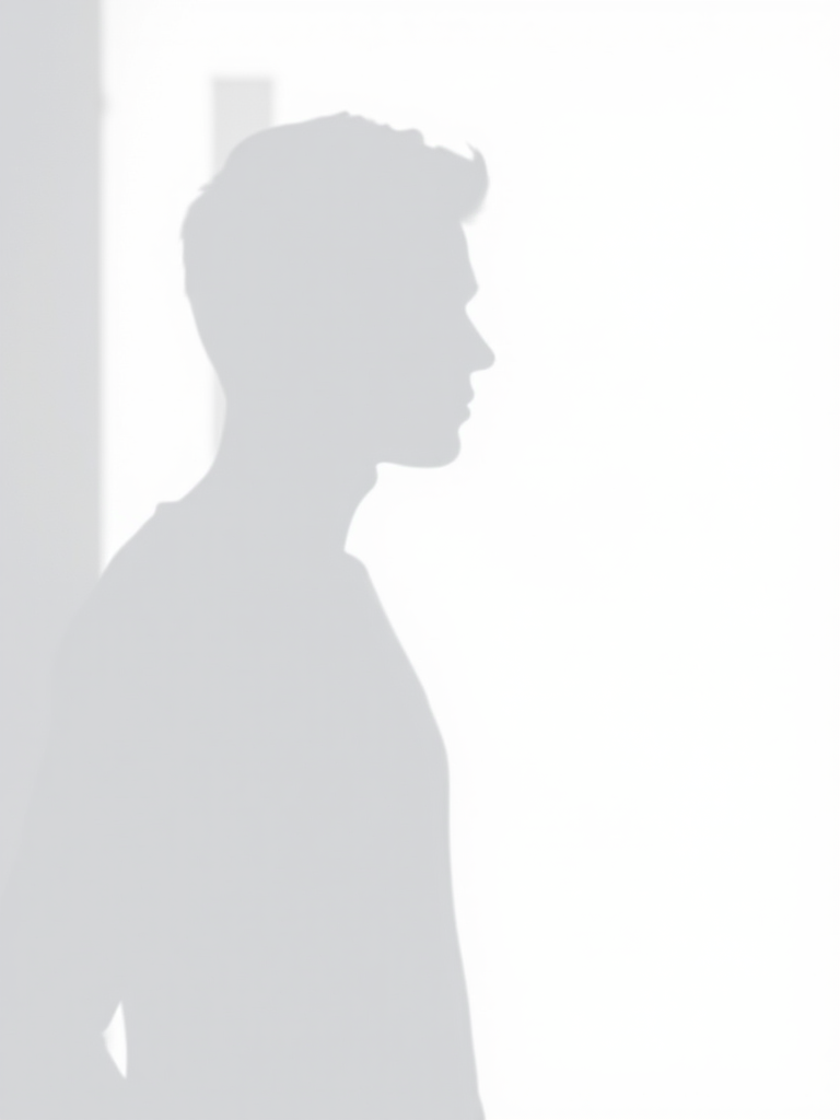 Generate a high-resolution image of a minimalistic black silhouette against a white background, captured with a DSLR camera at f/8 aperture, ISO 100, 50mm lens, in a portrait orientation, with natural lighting to create a soft shadow effect.