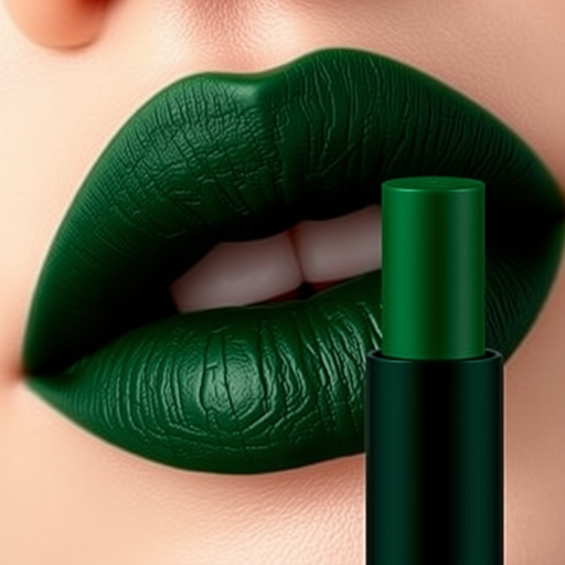 Deep forest green lips with a velvet matte finish, "Evergreen Empress" offers a rich, nature-inspired hue with a soft, velvety texture for a regal look