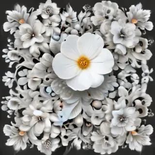 white flowers png transparent