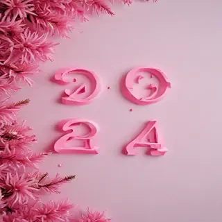 pink happy new year 2024