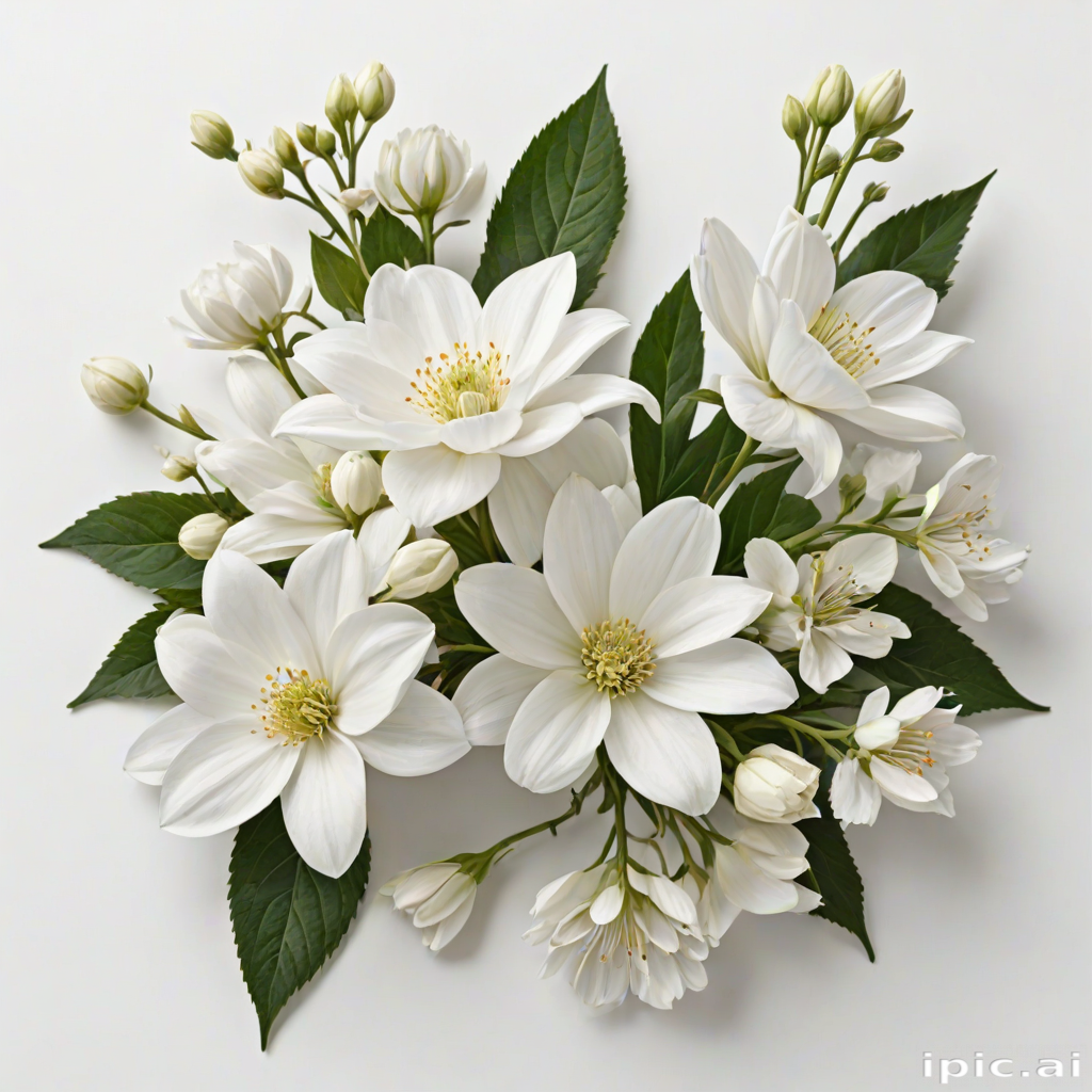 white flowers png transparent
