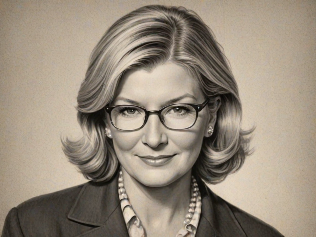 Ravishing Martha Stewart, pencil sketch, portrait of Fascinating woman 1945s in glasses, hair style beatnik, outline, clear lines, fine lines, 8k