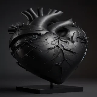 black broken heart