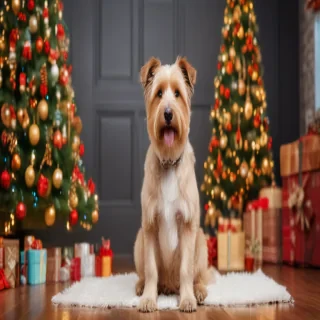 dog christmas background