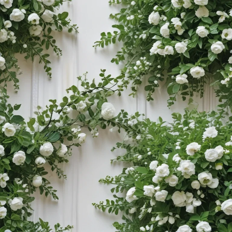 white and greenery background