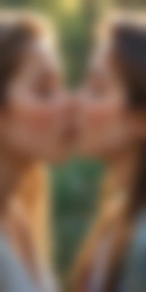 two girls kissing
