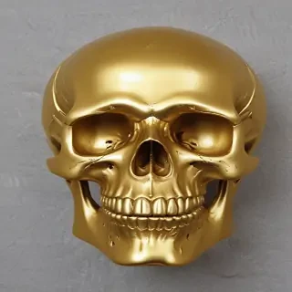 transparent gold skull