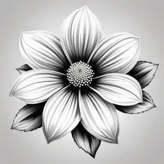 flower clip art black and white