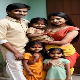 happy indian family
