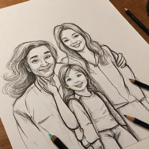 drawings of family