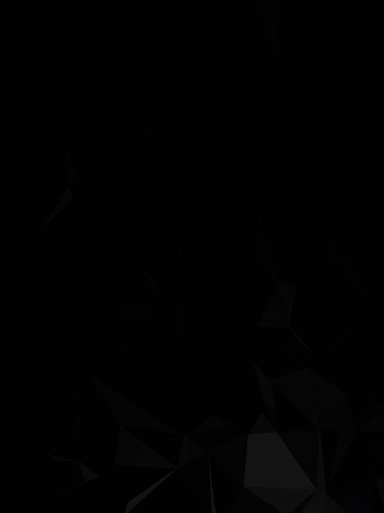 Generate a high-resolution abstract black polygonal background with sharp edges, using a DSLR camera at f/8, ISO 100, 50mm lens, shooting from an overhead view in HDR style for enhanced detail and depth.