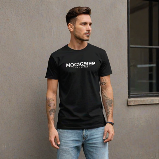black tee mockup