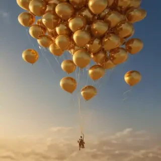 golden balloons