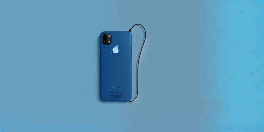 Stylish Blue Smartphone with a Unique Charging Cable Against a Soft ...