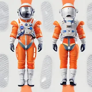 cartoon transparent astronaut suit