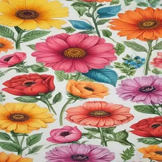 colored drawings of flowers