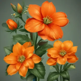 orange flower clipart