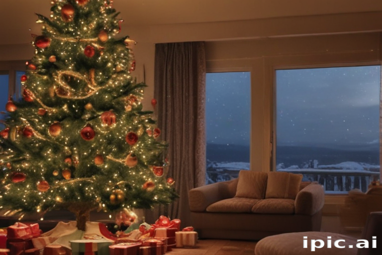A Cozy Living Room Decorated for Christmas With a Beautiful Tree