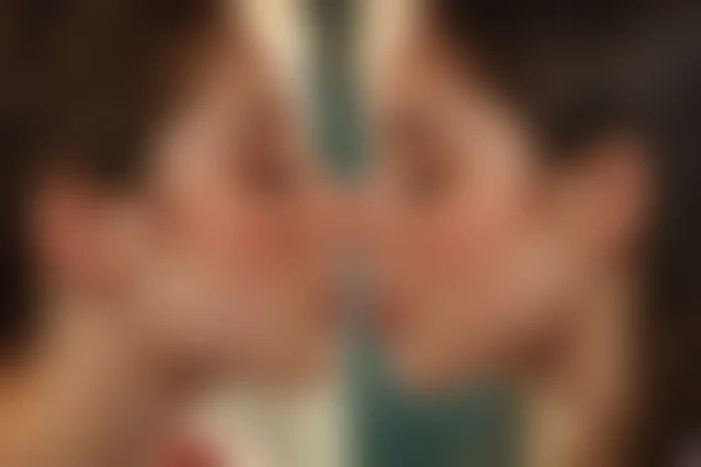 two girls kissing