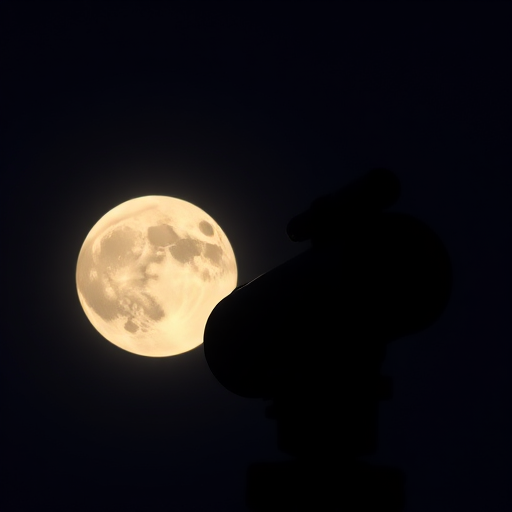 Capture a high-resolution image of the moon with a focal length of 300mm, aperture set to f/8, ISO 100, using a telescope mounted on a sturdy tripod, ensuring a clear night sky view with minimal atmospheric distortion.