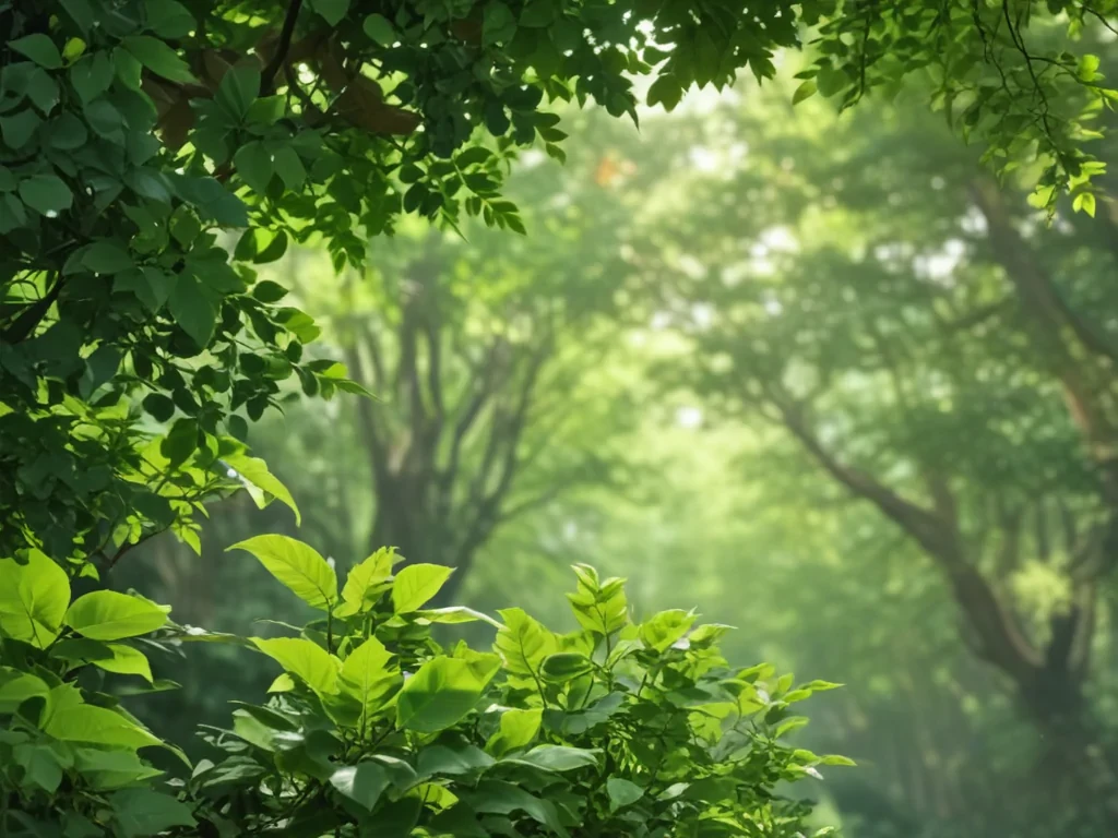 background with green leaves