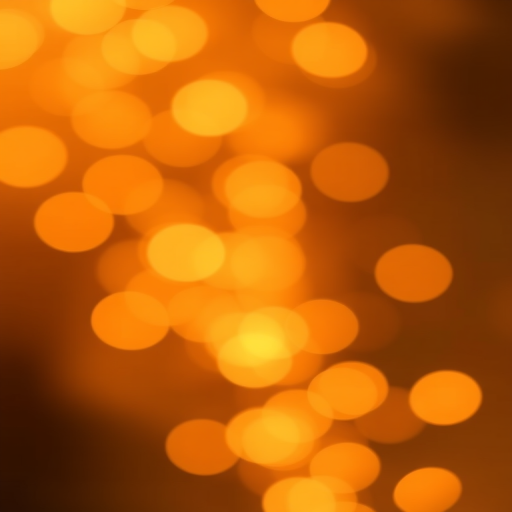 Create a dreamy bokeh background with soft golden lights and sparkles, captured with a DSLR camera at f/1.8 aperture, ISO 100, 50mm lens, using a shallow depth of field to emphasize the light orbs against a blurred warm gradient background.