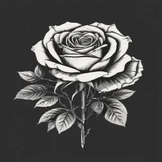 roses clipart black and white