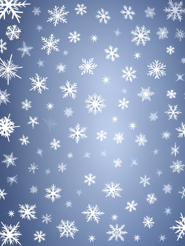 Delicate Snowflakes Falling Gently Against a Soft Blue Winter Background