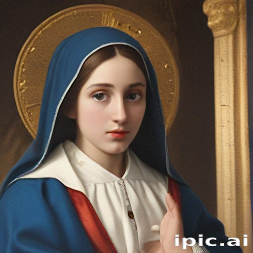 Portrait of a Young Woman in Traditional Attire with a Blue Cloak