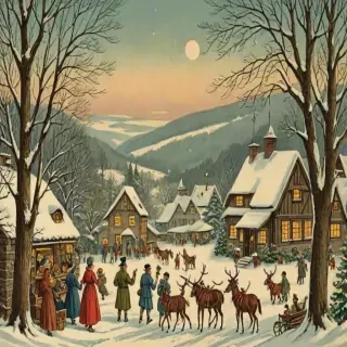 vintage christmas illustration